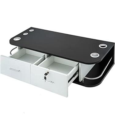 Imagem de GAORUIFENG Ferramentas Mecânicas Branco Montagem na Parede Estação Estilo Bloqueio Clássico 2 Gavetas Armazenamento Salão de Beleza Recipiente 5 Orifícios Secador de Cabelo Bloqueio Cabine Aplicações