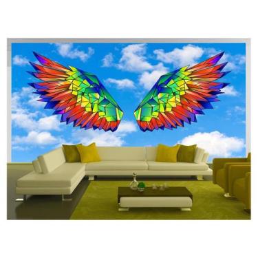 Imagem de Papel De Parede 3D Arte Asas Selfie Insta Cores 3,5M Tra318 - Você Dec