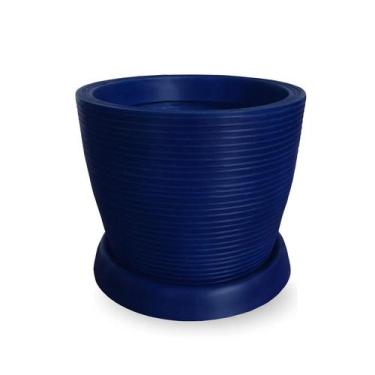 Imagem de Vaso De Planta Pilão De Polietileno 30X30 + Prato Marinho - Foster Pla