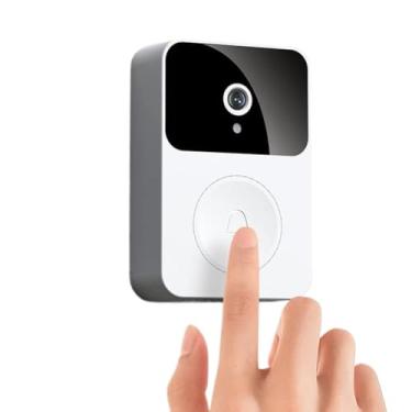 Imagem de Campainha sem Fio, Campainha com Câmera Vídeo Porteiro sem Fio Wi-Fi Hd Inteligente Smart Home Vê pPelo Celular Recarregável