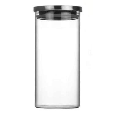 Imagem de Potes Herméticos 1800ml Tampa Inox Redondo Vidro Mantimentos(1 unid)