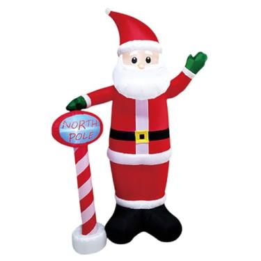 Imagem de IEUDNS Enfeite de Natal inflável de Papai Noel de 240 cm com luzes embutidas, 110V (EUA).