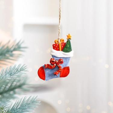 Imagem de Decorações de Natal Resina Pequena Casa Micro Paisagem Resina Casa Pequenos Ornamentos Boneco de Neve Alce Papai Noel