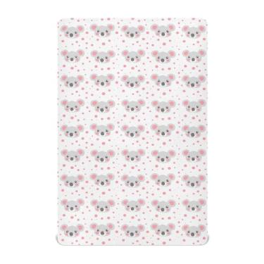 Imagem de STAYTOP Lençol de berço fofo de coala, para meninos e meninas, lençol com elástico para berço padrão e colchão infantil, de microfibra supermacia, 99 × 69 × 5 cm