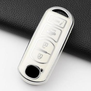 Imagem de Capa inteligente de TPU macio com 4 botões serve para Mazda 3/6/Hatchback 2019-2023 e acessórios de chave automotiva CX-5/CX-9/CX-30 2020-2023