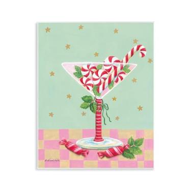 Imagem de Stupell Industries "Festive Peppermint Martini", arte em placa de parede, 28 x 35 cm
