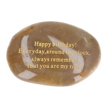Imagem de Pedras gravadas de feliz aniversário, presentes compactos e requintados de peso de papel, lembrança com palavras sinceras para homens e mulheres