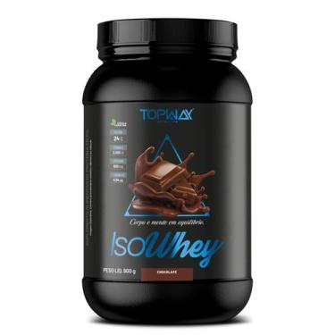 Imagem de Whey protein isolado pote 900g topway sabor Chocolate suplemento alime