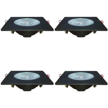 Imagem de Kit 4 Spot Authentic LED Quadrado de Embutir Avant Branco com Corpo Preto Fosco 5w 6500k - Cód 86505