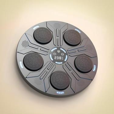 Imagem de Máquina de Boxe Musical Inteligente com Bluetooth, Alvos Luminosos LED, Contador de Golpes, 45x45cm, Plástico Resistente, USB