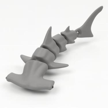 Imagem de Tubarao Martelo, Shark Branco, Carpinteiro, Baleia, Golfinho, Articulado Fidget Sensorial 3D, Toy Art, Figuras Aquáticas Colecionáveis, Brinquedo Educativo Antiestresse, (Tubarão Martelo)
