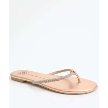 Imagem de Rasteirinha Feminina Tiras Strass Moleca Rosê-34120, Rosê, 36