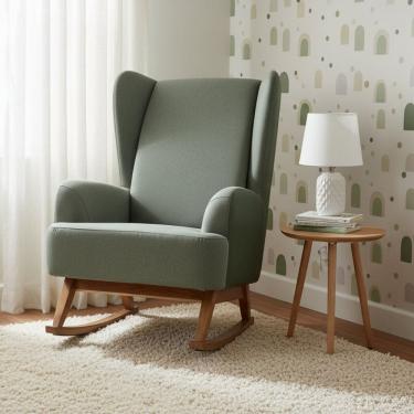 Imagem de Poltrona de Amamentação Balanço Teodora Mescla / Verde