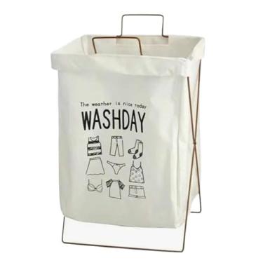 Imagem de Cesto Multiuso Dobrável 48 Litros Ideal para Guardar Roupa Suja e Objetos Domésticos(3,BRANCO)