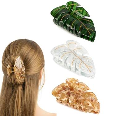 Imagem de Grampos de cabelo para mulheres, clipes de garra de acetato de folha de 8,5 cm, acessórios de cabelo elegantes exclusivos para primavera, outono, decoração de ação de graças, presente de Natal para