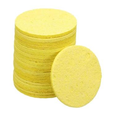 Imagem de Esquirla 20 unidades de esponjas redondas para limpeza de pontas de solda, acessórios fáceis de usar, esponja amarela de reposição para solda.