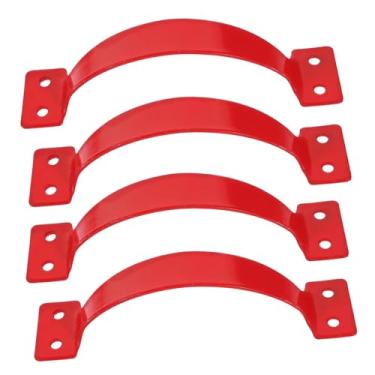Imagem de Fenteer Conjunto de 4 puxadores de escada com revestimento antiderrapante para reparo, ideais para playgrounds, escadas de mão e beliches.