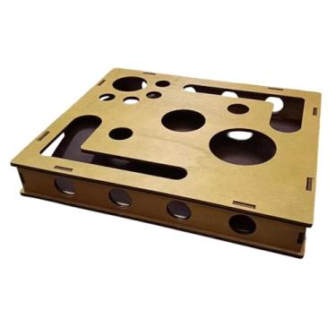 Imagem de Dualoai Brinquedo arranhador labirinto para gatos com lixa de unha, ideal para brincar sozinho.