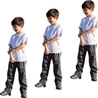 Imagem de Kit 3 Calças Masculina Infantil Tactel Agasalho Inverno 271 - J94 Conf