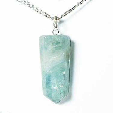 Imagem de Colar Pontinha Agua Marinha Natural Montagem Pino Prata 950 - Cristais