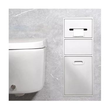 Imagem de Nicho de chuveiro de aço inoxidável - Prateleira organizadora embutida para banheiro, cozinha e sala de estar - Rack de armazenamento de alcova embutido, design moderno (branco-B)