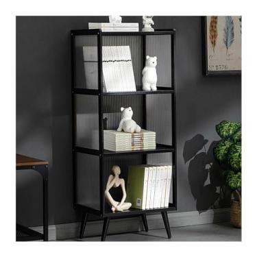 Imagem de Estante de livros, estante de chão, prateleira de armazenamento doméstico, sala de estar, armário de armazenamento multicamadas, simples, moderno (M)