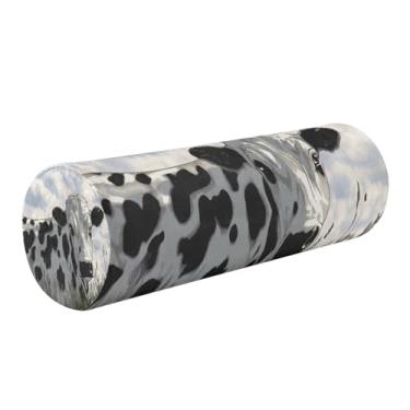 Imagem de Burbuja Almofada redonda cilíndrica de vaca leiteira para alívio da dor no pescoço, almofada de viagem cervical de espuma viscoelástica com capa lavável removível para cama, cabeça e pernas traseiras