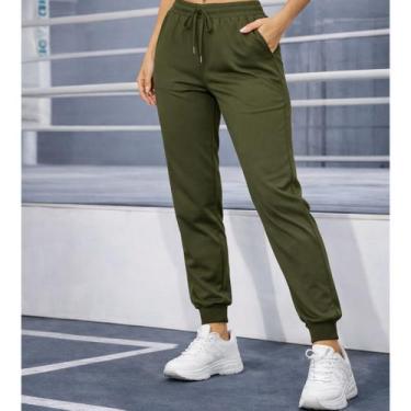 Imagem de Calça Feminina Jogger Importada Dry Fit Com Elastano Esportiva Fitness