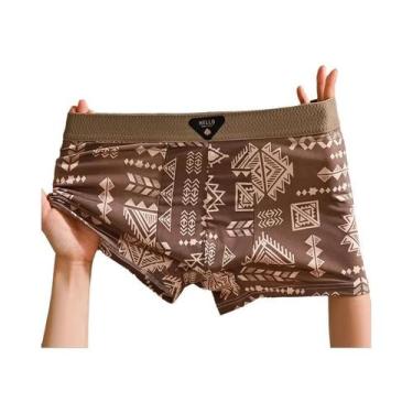 Imagem de Cuecas Boxer Masculinas plus Size 6XL De Seda Gelada Respiráveis Com E