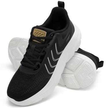 Imagem de Larwen Tênis feminino para caminhada: tênis leve e confortável para corrida atlética, Preto, 34