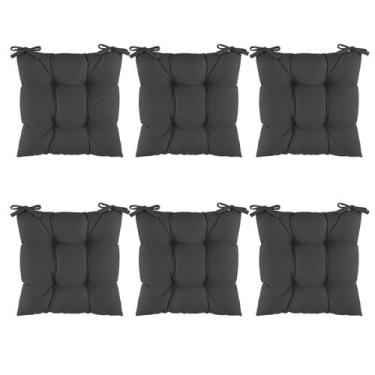 Imagem de Kit 6 Assentos Futton Almofada 4 Furos De Cadeira Poltrona Futon 40x40