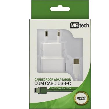 Imagem de Carregador Adaptador Tomada com cabo USB-C MB Tech