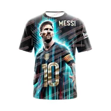 Imagem de Camiseta Masculina Respirável De Secagem Rápida Com Estampa 3D Messi P