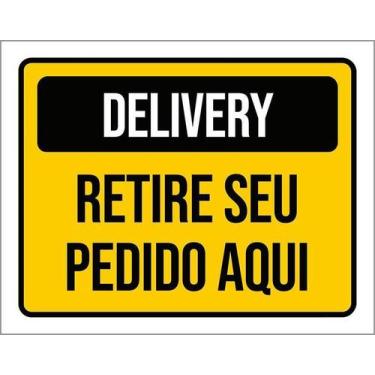 Imagem de Kit 3 Placa Acm Delivery Retire Seu Pedido Aqui 18X23 Branco - Sinaliz