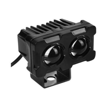 Imagem de Farol Auxiliar LED Bicolor Para Motocicleta Luz Branca E Amarela Com L