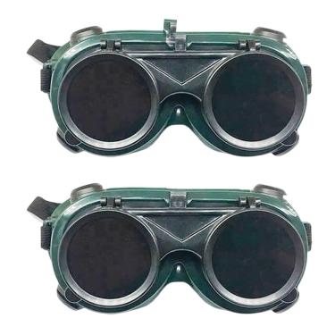 Imagem de Oculos De Solda Kit 2 Uni EPI Mascara De Protecao Articulavel Equipamento Profissional Dupla Lente Soldador Com Filtro