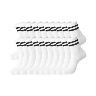 Imagem de Meias Esportivas Masculinas De Cor Sólida Neutra, Gola Redonda, Respir