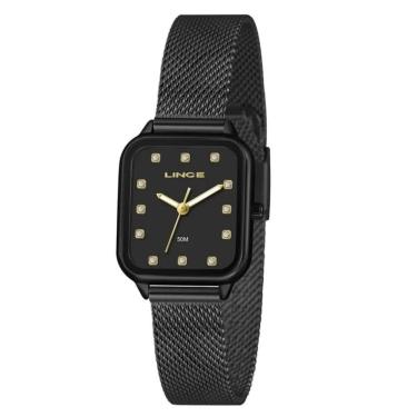 Imagem de Relógio Lince Feminino Preto Retangular Lqnh253l26 P1px