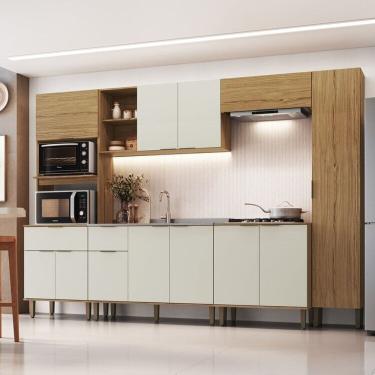 Imagem de Cozinha Modulada 6 Peças 307,8x215,11cm Florença Naturalle/Sabbia