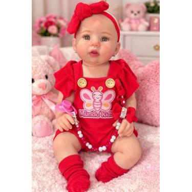 Imagem de Boneca Bebê Reborn Abigail Olhos Castanhos Realista 48cm - Mundo Kids