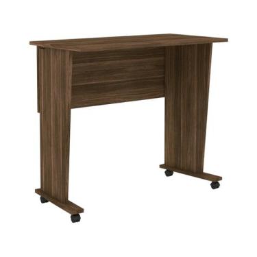 Imagem de Escrivaninha Dobrável com Rodizio 73x80 Cm ME4117 Nogal - Tecno Mobili