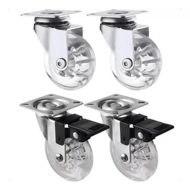 Imagem de Kit 4 Rodízios Rodinha para Móveis Giratório Silicone Gel 35mm - Hidro