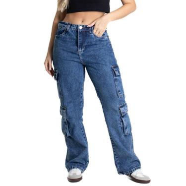 Imagem de Calça Jeans Sawary Reta Petit - 280599 - Azul médio 42-Feminino