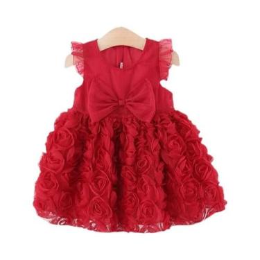 Imagem de Saia De Renda Rosa Princesa Doce De Verão Com Laço Grande E Manga Borb