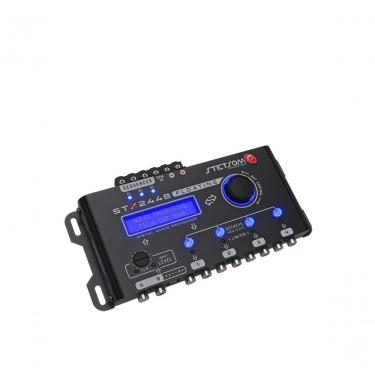 Imagem de Processador de Áudio Automotivo para Som Veicular Stx2448 Floating Preto com Equalizador Gráfico de 15 Bandas e 4 Canais