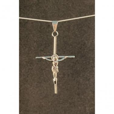 Imagem de Pingente Cruz com Cristo em Aço Inox 4,5CM X 2,9CM Prata Hipoalergênico Níquel Free Floratta Joias