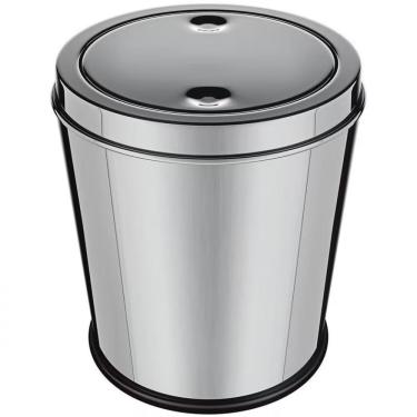 Imagem de Lixeira Euro Design com Tampa Basculante 3L em Aço Inox Abertura por Toque Base Antider...
