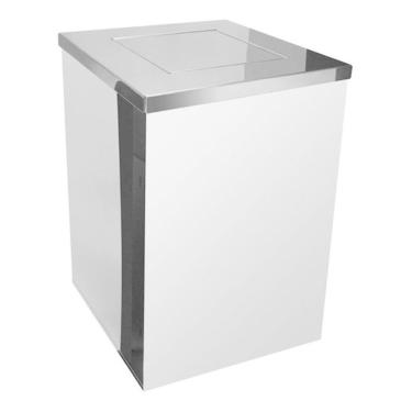 Imagem de Lixeira Quadrada Jsn Qi1 100L em Aço Inox com Tampa Basculante Inox