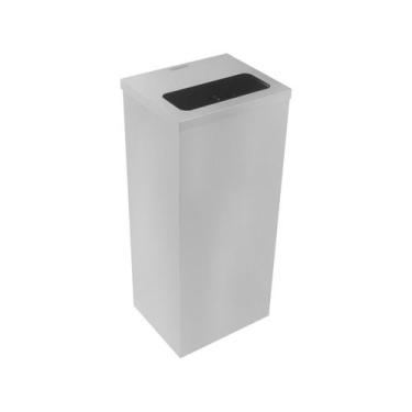 Imagem de Lixeira Luz Slim em Aço Inox com Acabamento Scotch Brite 50 Litros Tra