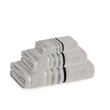 Imagem de Jogo Toalhas de Banho e Banhão 3 peças Lumina Unika Karsten Cinza Platina Fio Penteado